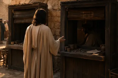 Jesus Calling Matthew at the Tax Booth