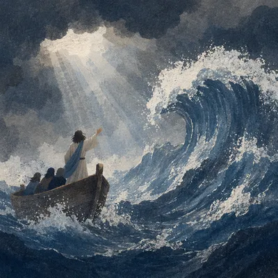 Jesus Calms the Storm at Sea