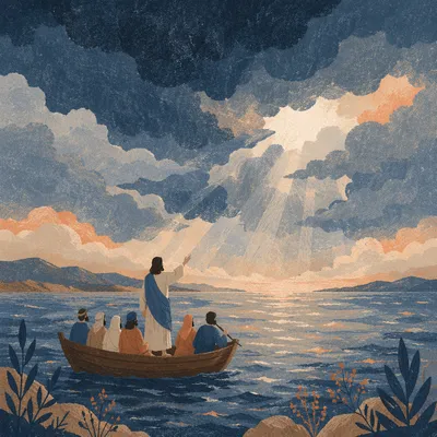 Jesus Calms the Storm at Sea