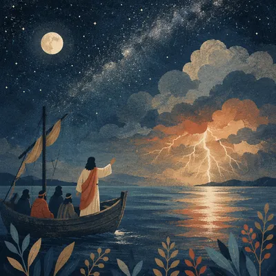 Jesus Calms the Storm at Sea