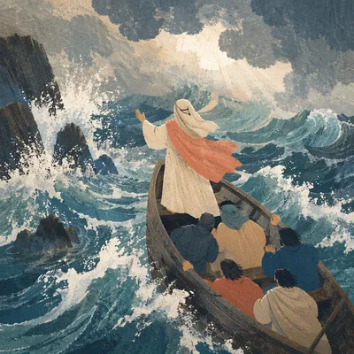 Jesus Calms the Storm at Sea
