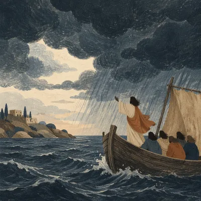 Jesus Calming the Storm at Sea