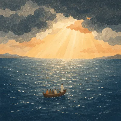 Jesus Calming the Storm at Sea