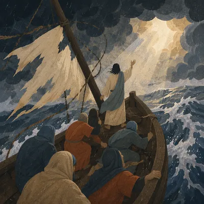 Jesus Calming the Storm at Sea