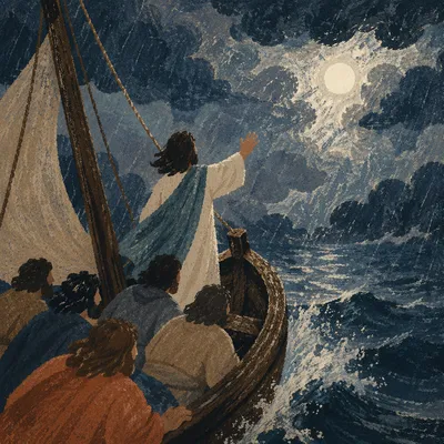 Jesus Calming the Storm at Sea