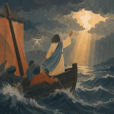 Jesus Calms the Storm at Sea