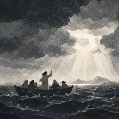 Jesus Calming the Storm at Sea