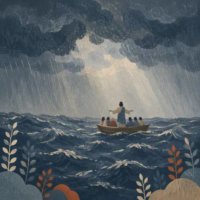 Jesus Calming the Storm at Sea