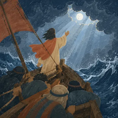 Jesus Calming the Storm at Sea