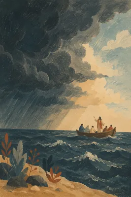 Jesus Calms the Storm at Sea