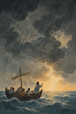 Jesus Calms the Storm at Sea