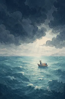 Jesus Calming the Storm at Sea