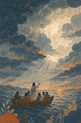 Jesus Calming the Storm at Sea