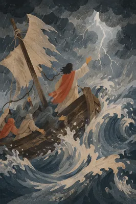 Jesus Calming the Storm at Sea