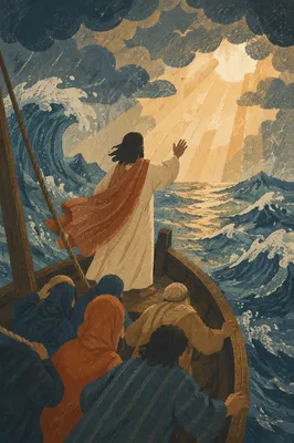 Jesus Calming the Storm at Sea