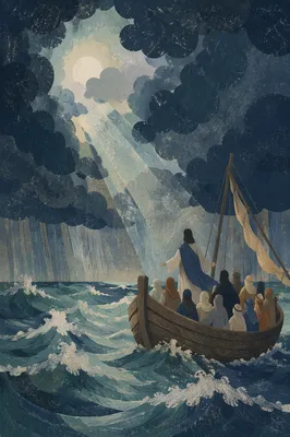 Jesus Calming the Storm at Sea