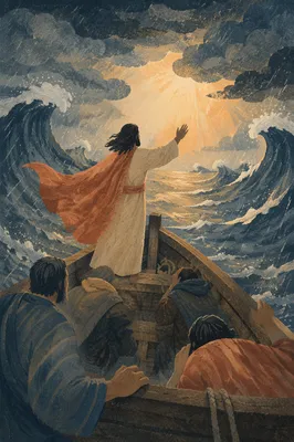 Jesus Calms the Storm at Dawn