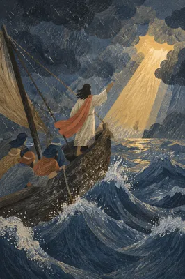 Jesus Calming the Storm at Sea