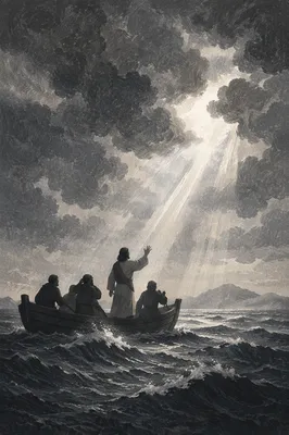 Jesus Calming the Storm at Sea