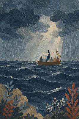 Jesus Calming the Storm at Sea