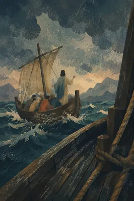Jesus Calming the Storm at Sea