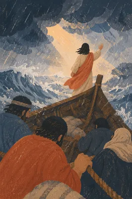 Jesus Calms the Storm at Sea
