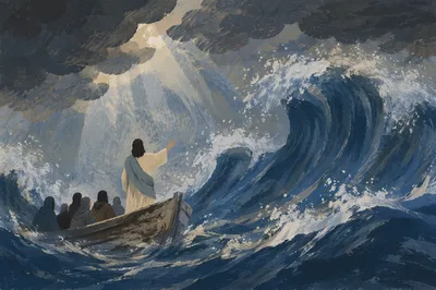 Jesus Calms the Storm at Sea
