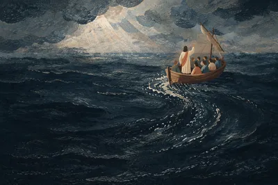 Jesus Calming the Storm at Sea