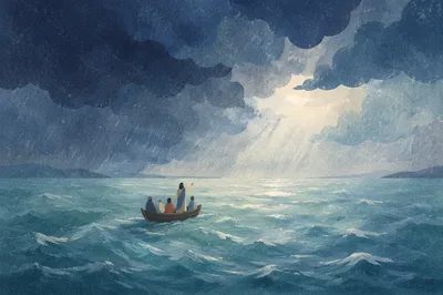 Jesus Calms the Storm at Sea