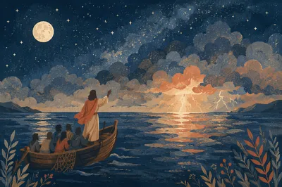 Jesus Calming the Storm at Sea