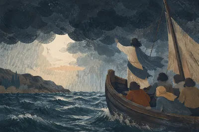 Jesus Calming the Storm at Sea