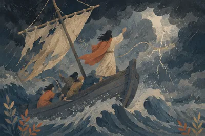 Jesus Calming the Storm at Sea