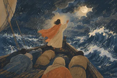 Jesus Calming the Storm at Sea