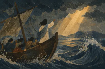 Jesus Calms the Storm at Sea