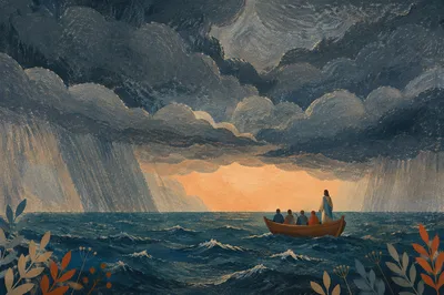 Jesus Calms the Storm at Sea