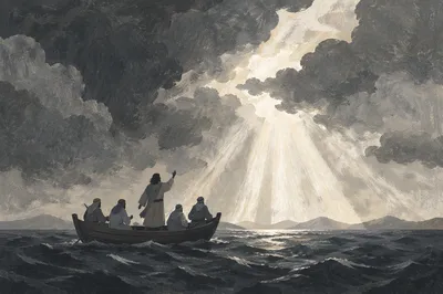 Jesus Calms the Storm at Sea