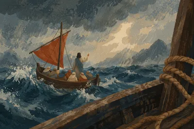Jesus Calms the Storm at Sea
