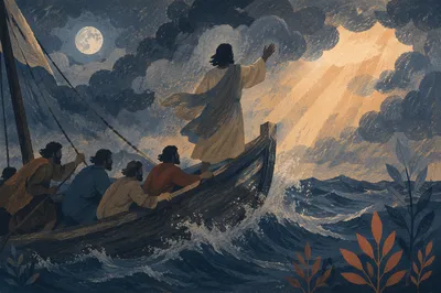 Jesus Calming the Storm at Sea