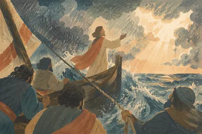 Jesus Calming the Storm at Sea