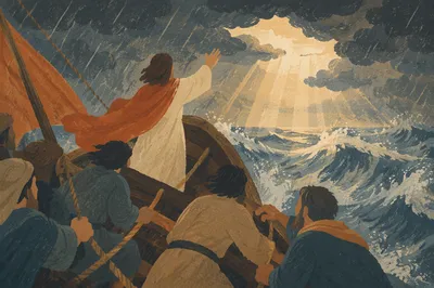 Jesus Calming the Storm at Sea
