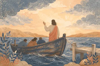 Jesus Calming the Storm at Dawn