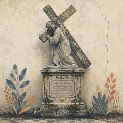 Jesus Carrying the Cross on Via Dolorosa
