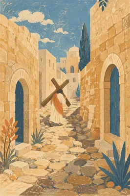 Jesus Carrying the Cross in Jerusalem