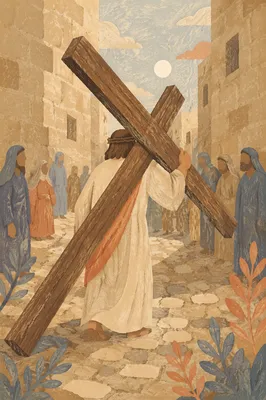 Jesus Carrying the Cross on Via Dolorosa