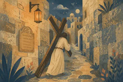 Jesus Carrying the Cross in Stone Alley