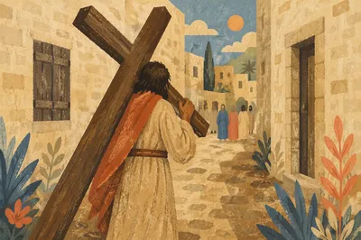Jesus Carrying the Cross on Via Dolorosa