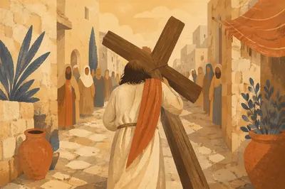Jesus Carrying the Cross at Via Dolorosa