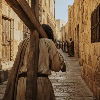 Jesus Carrying the Cross Via Dolorosa