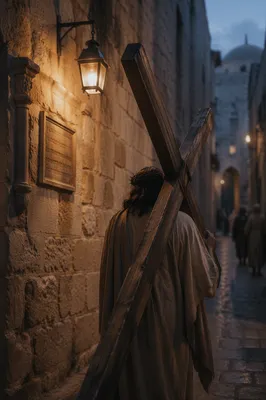 Jesus Carrying the Cross in Via Dolorosa
