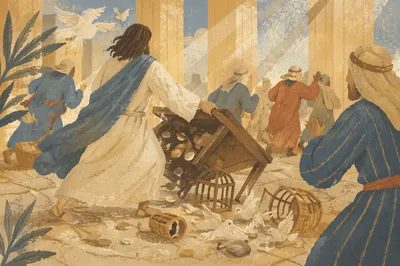 Jesus Cleansing the Temple Courtyard
